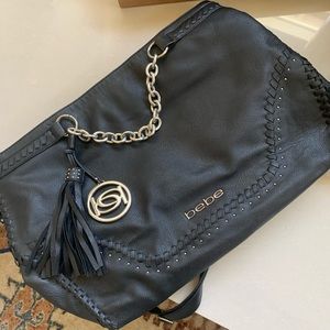 Black leather BEBE tote